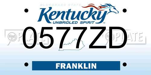 0577ZD Kentucky License Plate