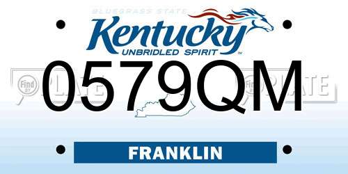 0579QM Kentucky License Plate