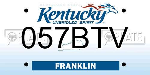 057BTV Kentucky License Plate