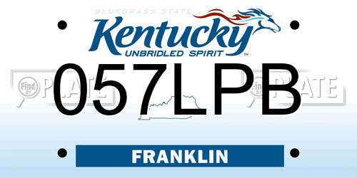 057LPB Kentucky License Plate