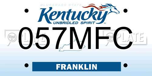 057MFC Kentucky License Plate