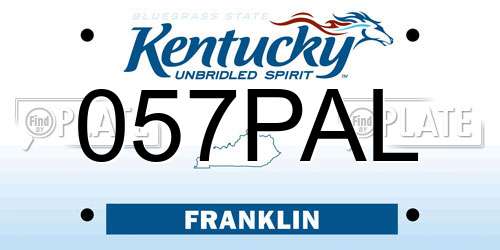 057PAL Kentucky License Plate