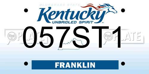 057ST1 Kentucky License Plate