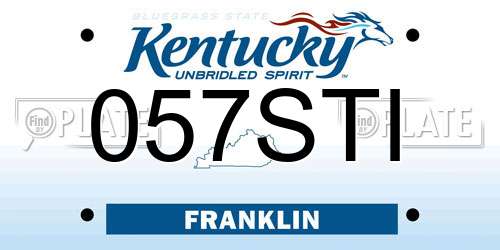 057STI Kentucky License Plate