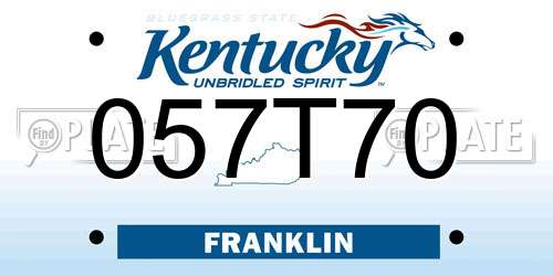 057T70 Kentucky License Plate