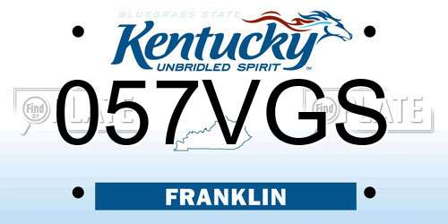 057VGS Kentucky License Plate