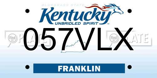057VLX Kentucky License Plate