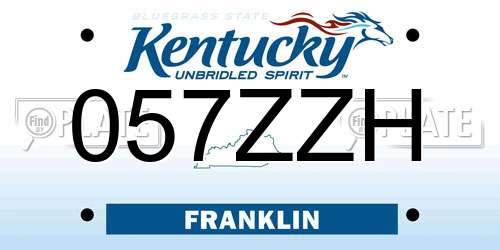 057ZZH Kentucky License Plate