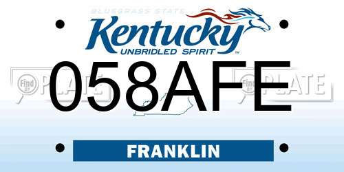 058AFE Kentucky License Plate