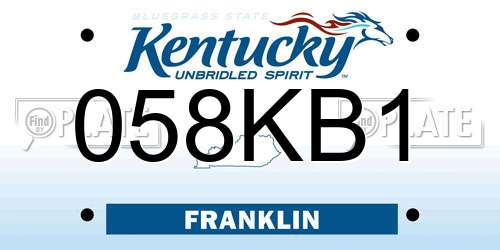 058KB1 Kentucky License Plate