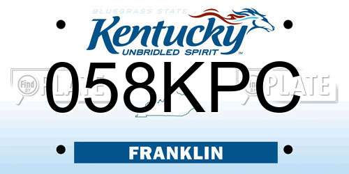 058KPC Kentucky License Plate