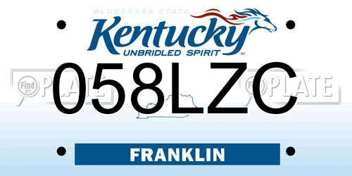 058LZC Kentucky License Plate