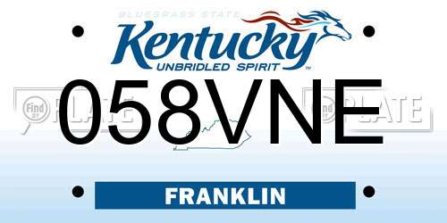 058VNE Kentucky License Plate