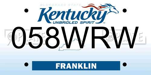 058WRW Kentucky License Plate