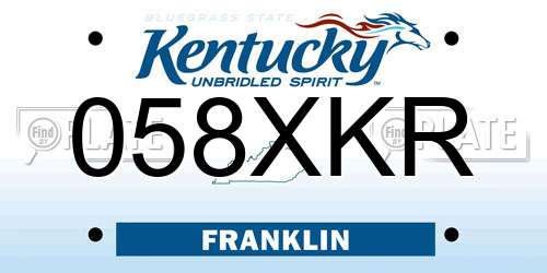 058XKR Kentucky License Plate
