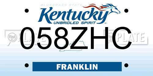 058ZHC Kentucky License Plate