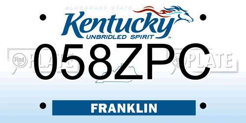 058ZPC Kentucky License Plate