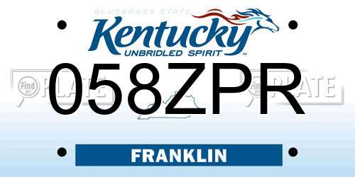 058ZPR Kentucky License Plate