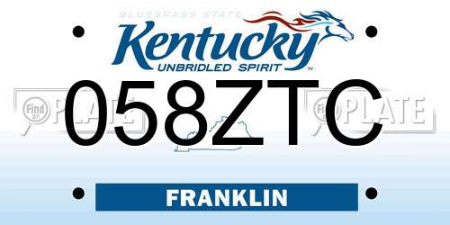 058ZTC Kentucky License Plate