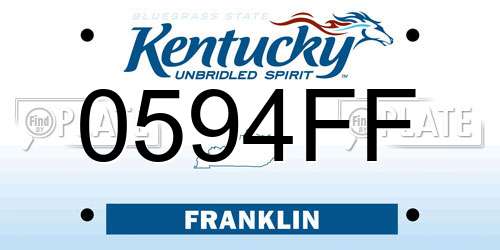 0594FF Kentucky License Plate