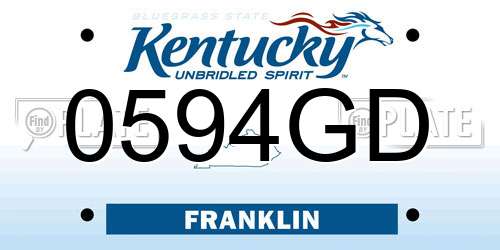 0594GD Kentucky License Plate