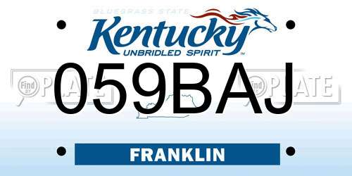 059BAJ Kentucky License Plate