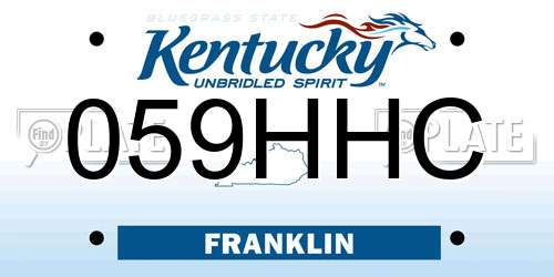059HHC Kentucky License Plate