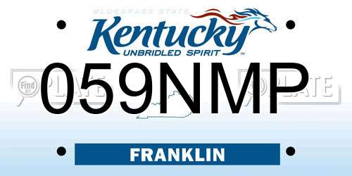 059NMP Kentucky License Plate