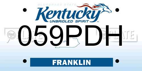 059PDH Kentucky License Plate