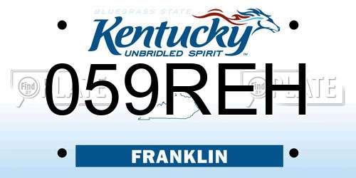 059REH Kentucky License Plate