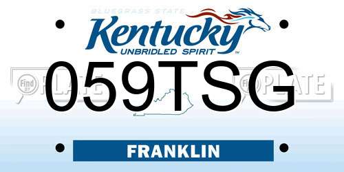 059TSG Kentucky License Plate
