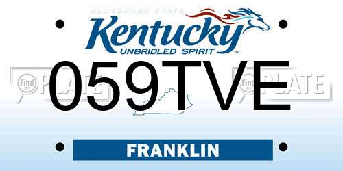 059TVE Kentucky License Plate