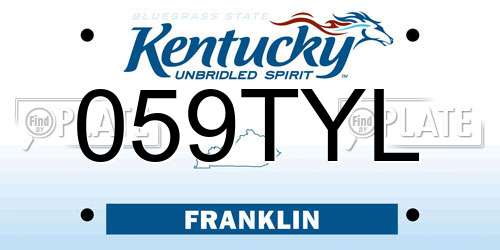 059TYL Kentucky License Plate