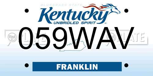 059WAV Kentucky License Plate
