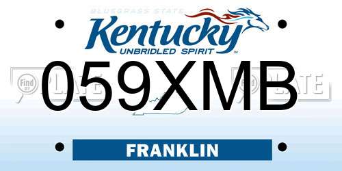 059XMB Kentucky License Plate