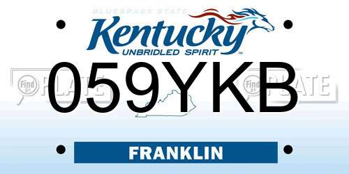 059YKB Kentucky License Plate