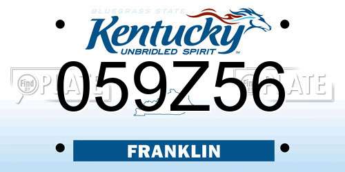 059Z56 Kentucky License Plate