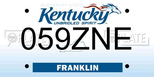 059ZNE Kentucky License Plate