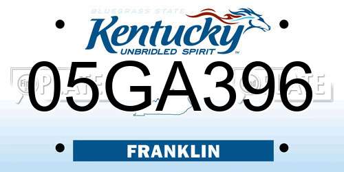 05GA396 Kentucky License Plate
