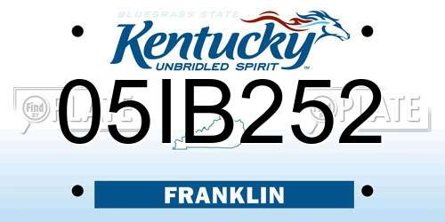 05IB252 Kentucky License Plate