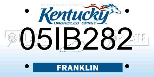 05IB282 Kentucky License Plate
