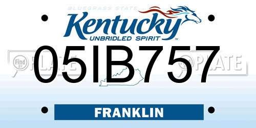 05IB757 Kentucky License Plate
