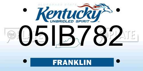 05IB782 Kentucky License Plate