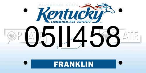 05II458 Kentucky License Plate