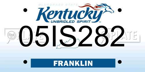 05IS282 Kentucky License Plate