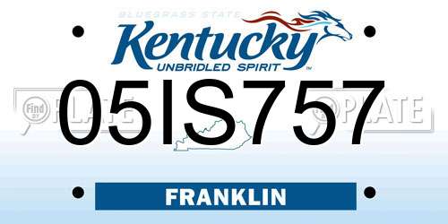 05IS757 Kentucky License Plate