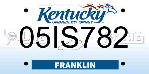 05IS782 Kentucky License Plate