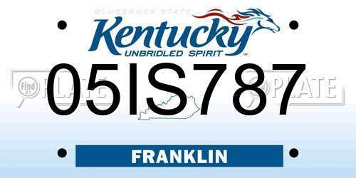 05IS787 Kentucky License Plate