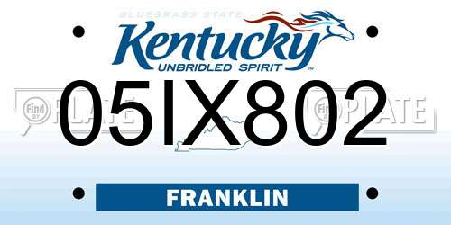 05IX802 Kentucky License Plate
