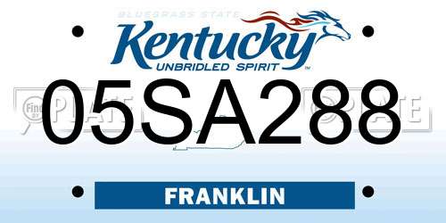 05SA288 Kentucky License Plate